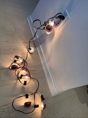Starry Glow Copper Dipped Indoor and Outdoor String Lights -   9 feet
